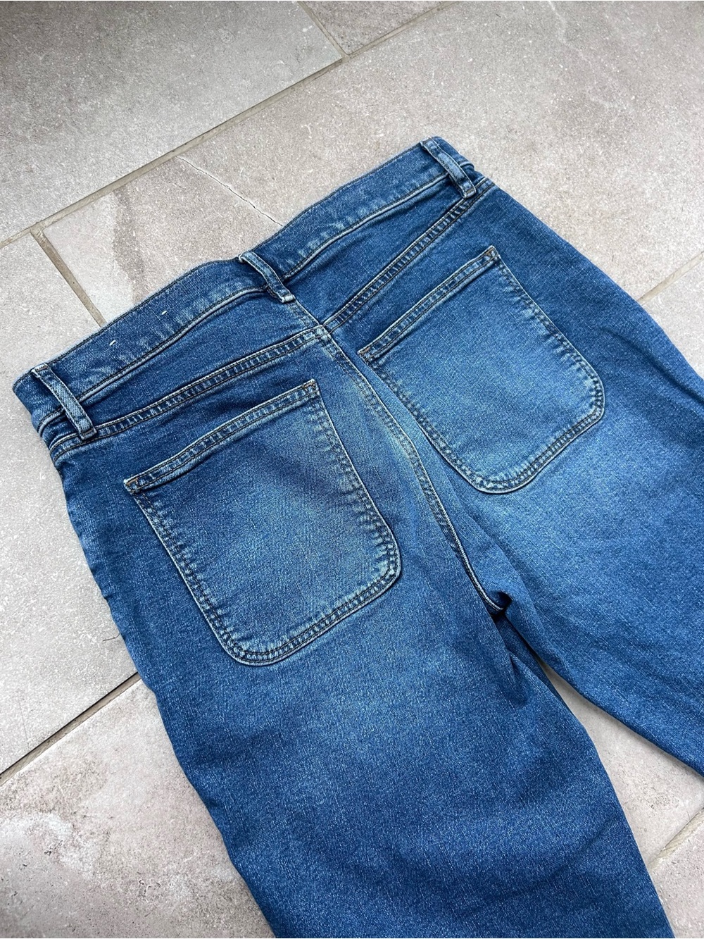 LOFT Straight Denim Jeans Blue Medium Wash Button Zip 5-Pocket Women Size 4 - Picture 5 of 7